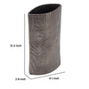 Faye Timber-Eye Decorative Vase | Wood-Grain Texture | Brown Aluminum 12"