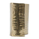 Opal Wavy Rectangular Vase | Grain Pattern Curved Rim Gold Aluminum 10"
