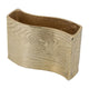 Opal Wavy Rectangular Vase | Grain Pattern Curved Rim Gold Aluminum 10"