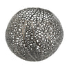 Maia Round Vase with Openwork Design | Hollow Form | Black Aluminum 16"