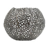 Maia Round Vase with Openwork Design | Hollow Form | Black Aluminum 16"