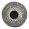 Maia Round Vase with Openwork Design | Hollow Form | Black Aluminum 16"