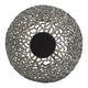 Maia Round Vase with Openwork Design | Hollow Form | Black Aluminum 16"