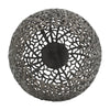 Maia Round Vase with Openwork Design | Hollow Form | Black Aluminum 16"