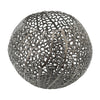 Maia Round Vase with Openwork Design | Hollow Form | Black Aluminum 16"