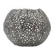 Maia Round Vase with Openwork Design | Hollow Form | Black Aluminum 16"