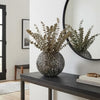 Maia Round Vase with Openwork Design | Hollow Form | Black Aluminum 16"