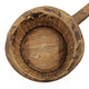 Round Antique Bowl | Square Handle | Hand Carved | Rustic Brown Wood 12"