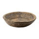 Gwen Antique Wooden Round Parrat | Natural Brown Carved Solid Wood 21"