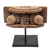 Drex Authentic Accented Wood Decorative Pillar | Black Metal Stand 15"