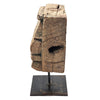 Drex Authentic Accented Wood Decorative Pillar | Black Metal Stand 15"