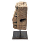 Drex Authentic Accented Wood Decorative Pillar | Black Metal Stand 15"