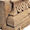 Drex Authentic Accented Wood Decorative Pillar | Black Metal Stand 15"
