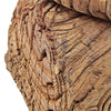 Mae Hand-Carved Decorative Pillar | Metal Stand | Antique Wood 16"