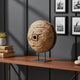 Otis Decorative Pulley Wheel on Metal Stand | Brown Aged Wood 18"