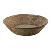 Molly Antique Round Parrat | Hand Carved Texture | Brown Solid Wood 19"