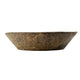 Molly Antique Round Parrat | Hand Carved Texture | Brown Solid Wood 19"