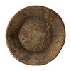Molly Antique Round Parrat | Hand Carved Texture | Brown Solid Wood 19"