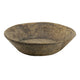 Molly Antique Round Parrat | Hand Carved Texture | Brown Solid Wood 19"