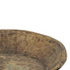 Molly Antique Round Parrat | Hand Carved Texture | Brown Solid Wood 19"