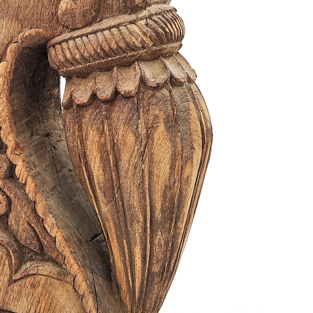 Gemma Antique Carved Decorative Bracket | Metal | Brown Old Wood 30"