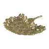 Lacey Decorative Plate | Textured Leaf Design Raised Edge Gold Metal 15"