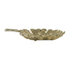 Lacey Decorative Plate | Textured Leaf Design Raised Edge Gold Metal 15"