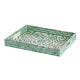 Berty Rectangular Decorative Tray | Mosaic Pattern Green-White Capiz 18"