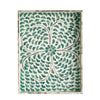 Berty Rectangular Decorative Tray | Mosaic Pattern Green-White Capiz 18"