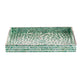 Berty Rectangular Decorative Tray | Mosaic Pattern Green-White Capiz 18"
