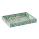 Berty Rectangular Decorative Tray | Mosaic Pattern Green-White Capiz 18"