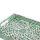 Berty Rectangular Decorative Tray | Mosaic Pattern Green-White Capiz 18"