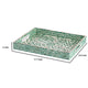 Berty Rectangular Decorative Tray | Mosaic Pattern Green-White Capiz 18"