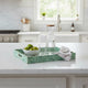 Berty Rectangular Decorative Tray | Mosaic Pattern Green-White Capiz 18"