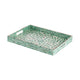Berty Rectangular Decorative Tray | Mosaic Pattern Green-White Capiz 15"
