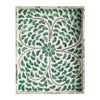 Berty Rectangular Decorative Tray | Mosaic Pattern Green-White Capiz 15"
