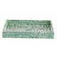 Berty Rectangular Decorative Tray | Mosaic Pattern Green-White Capiz 15"