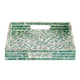 Berty Rectangular Decorative Tray | Mosaic Pattern Green-White Capiz 15"
