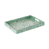 Berty Rectangular Decorative Tray | Mosaic Pattern Green-White Capiz 15"