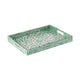 Berty Rectangular Decorative Tray | Mosaic Pattern Green-White Capiz 15"