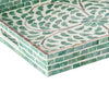 Berty Rectangular Decorative Tray | Mosaic Pattern Green-White Capiz 15"