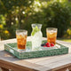 Berty Rectangular Decorative Tray | Mosaic Pattern Green-White Capiz 15"