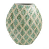 Rhys Decorative Vase | Hand-Applied Mosaic-Pattern Green-White Capiz 18"