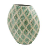 Rhys Decorative Vase | Hand-Applied Mosaic-Pattern Green-White Capiz 18"