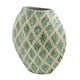 Rhys Decorative Vase | Hand-Applied Mosaic-Pattern Green-White Capiz 18"