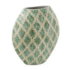 Rhys Decorative Vase | Hand-Applied Mosaic-Pattern Green-White Capiz 18"