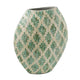 Rhys Decorative Vase | Hand-Applied Mosaic-Pattern Green-White Capiz 18"