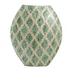 Rhys Decorative Vase | Hand-Applied Mosaic-Pattern Green-White Capiz 18"