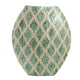 Rhys Decorative Vase | Hand-Applied Mosaic-Pattern Green-White Capiz 18"