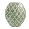 Rhys Decorative Vase | Hand-Applied Mosaic-Pattern Green-White Capiz 18"